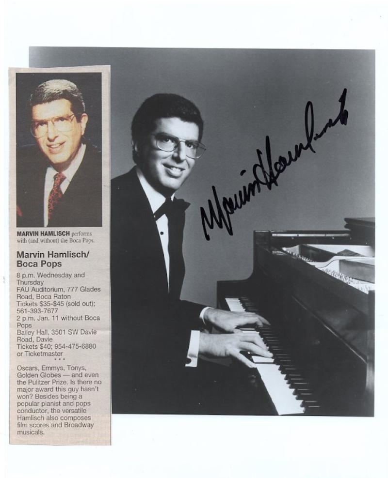 MARVIN HAMLISCH COMPOSER DECEASED  SIGNED AUTOGRAPHED 8X10 PHOTO W/ COA