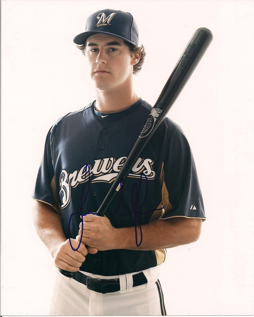 LOGAN SCHAFER MILWAUKEE BREWERS SIGNED 8X10 PHOTO W/COA