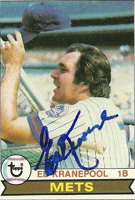 ED KRANEPOOL NEW YORK METS SIGNED AUTOGRAPHED 1979 TOPPS CARD #505 W/COA 