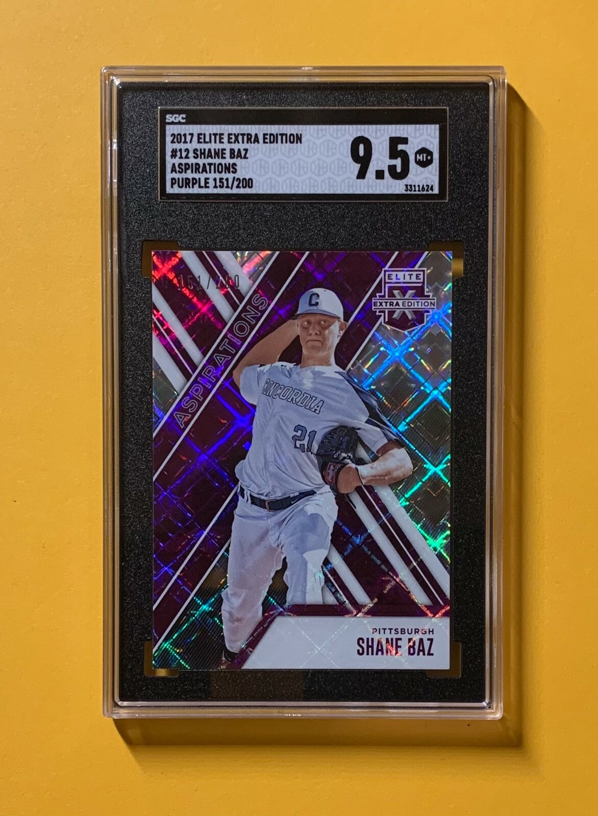 2017 PANINI ELITE EXTRA EDITION SHANE BAZ /200 #12 MT+ SGC 9.5 PIRATES
