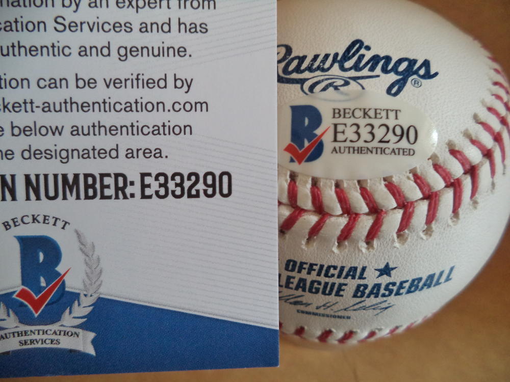DAVE STEWART DODGERS/A'S SIGNED AUTOGRAPHED M.L. BASEBALL BECKETT E33290
