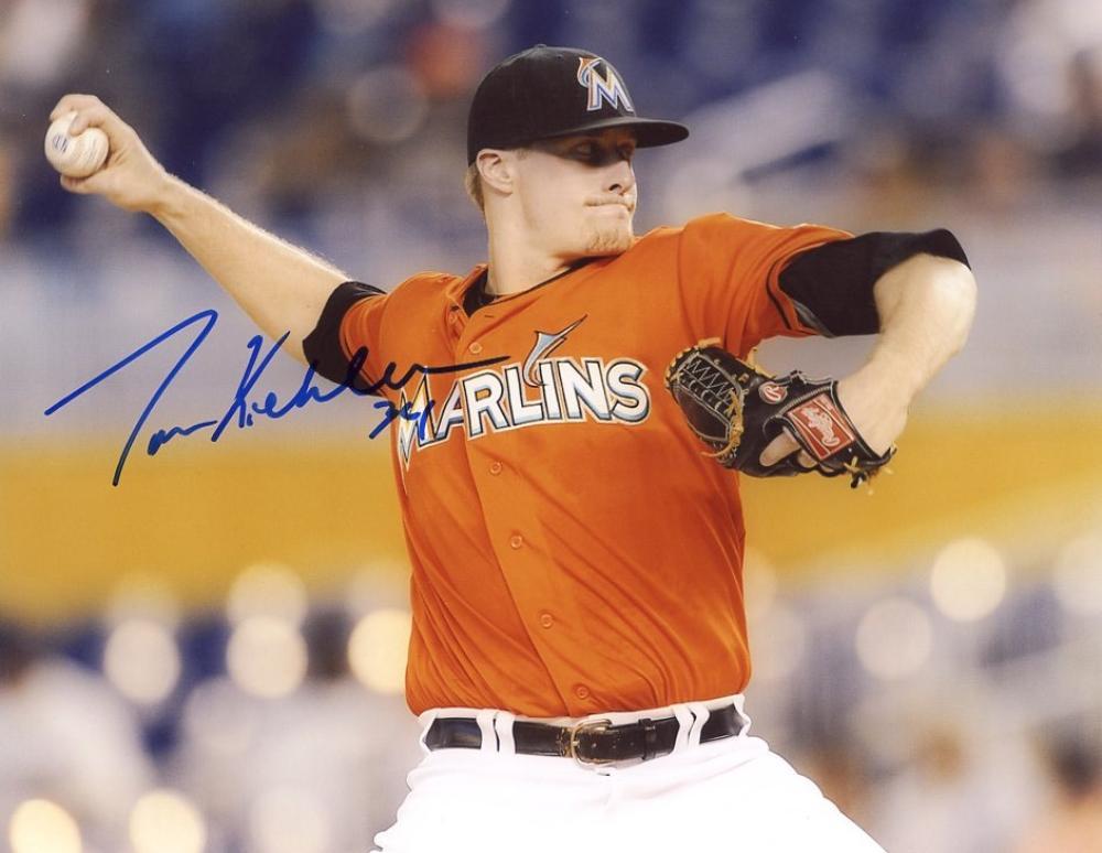 TOM KOEHLER MIAMI MARLINS SIGNED 8X10 PHOTO W/COA