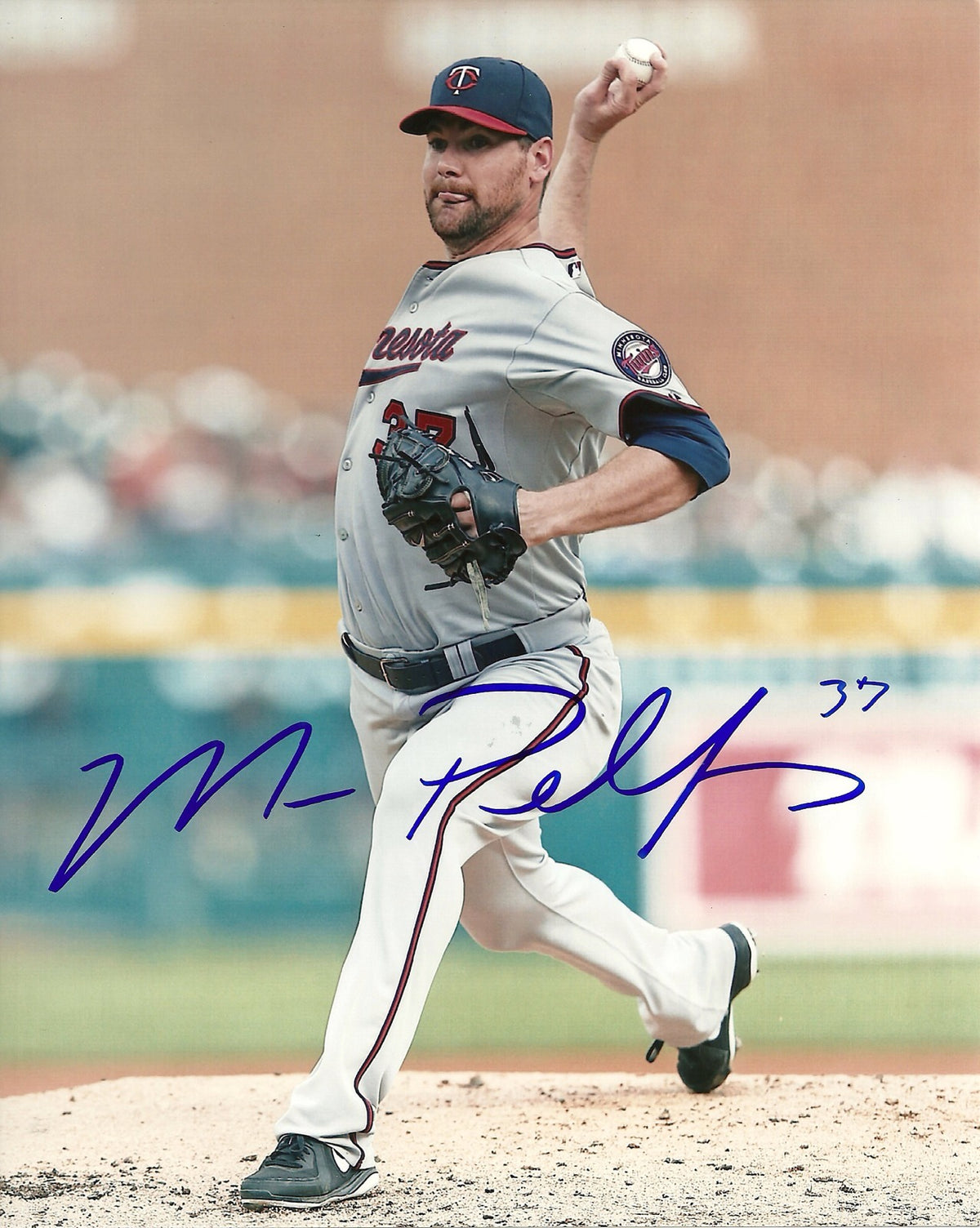 MICHAEL PELFREY MINNESOTA TWINS SIGNED AUTOGRAPHED 8x10 PHOTO W/COA
