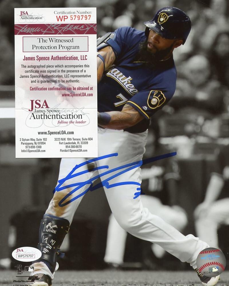 ERIC THAMES MILWAUKEE BREWERS SIGNED 8X10 PHOTO JSA WP 579797
