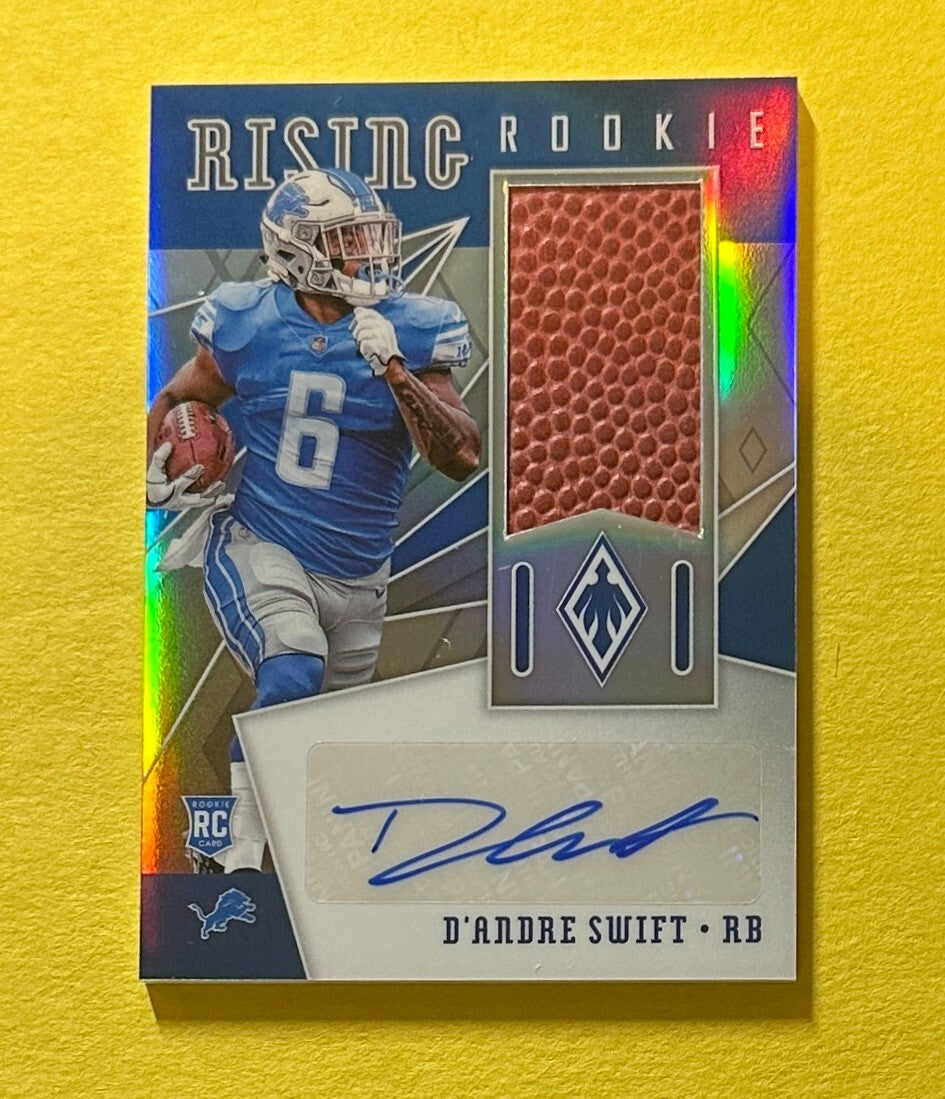 2020 PANINI PHOENIX D'ANDRE SWIFT RISING ROOKIE FOOTBALL PATCH AUTO /99 #RR-DS