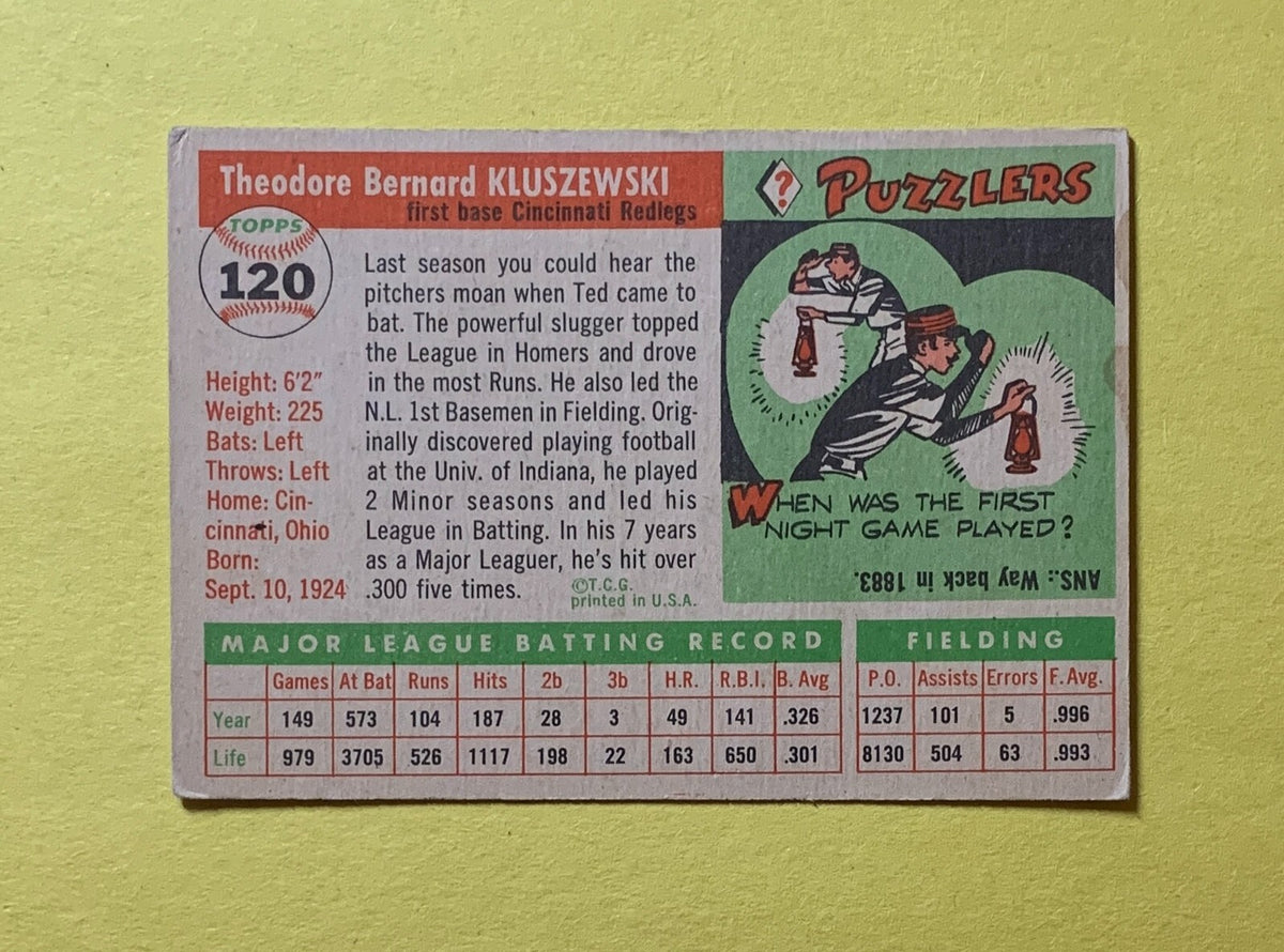 1955 TOPPS TED KLUSZEWSKI #120 REDS