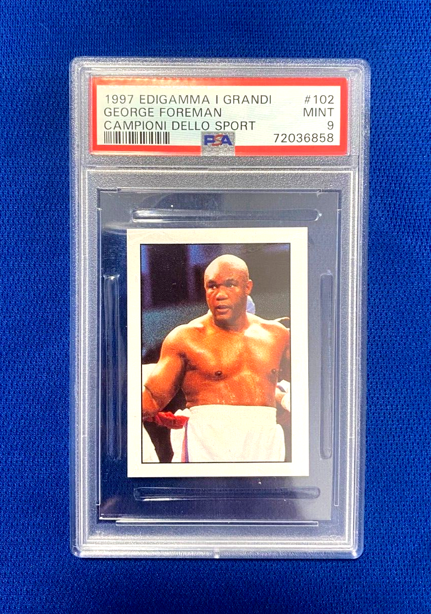 1997 EDIGMMA I GRANDI GEORGE FOREMAN BOXING CAMPIONI DELLO SPORT #102 PSA 9 MINT