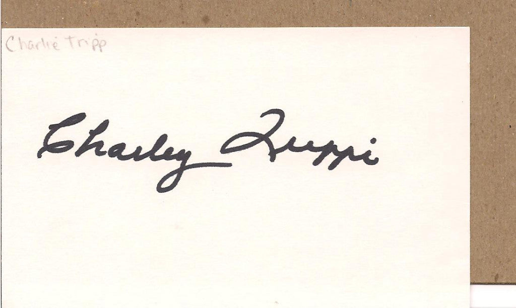 CHARLEY TRIPPI HOF'ER SIGNED 3X5 INDEX CARD