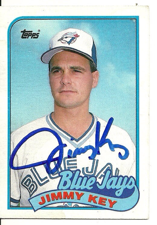 JIMMY KEY TORONTO BLUE JAYS SIGNED AUTOGRAPHED 1989 TOPPS CARD #229 W/COA