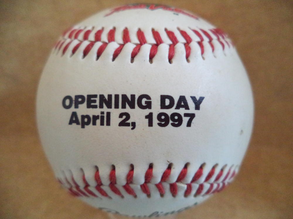 OPENINDAY 4/2/97 A'S COMMEMORATIVE MARK MC'GWIRE FOTOBALL BASEBALL COLLECTIBLE