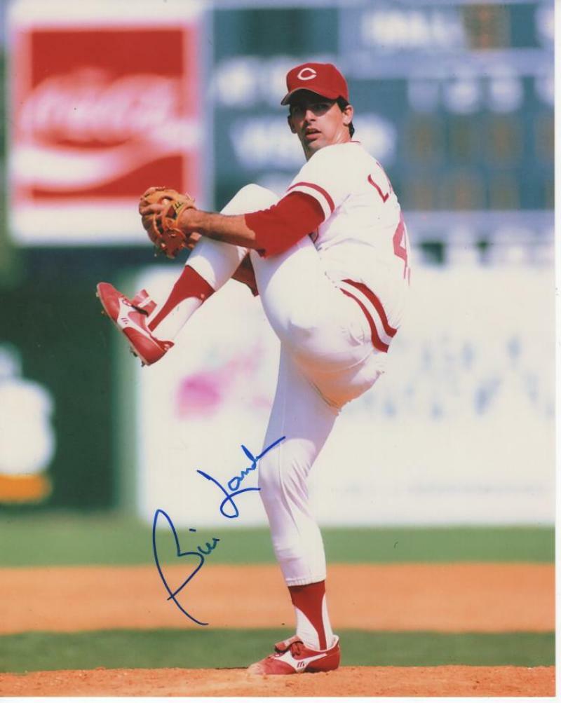 BILL LANDRUM CINCINNATI REDS SIGNED AUTOGRAPHED 8X10 W/ COA