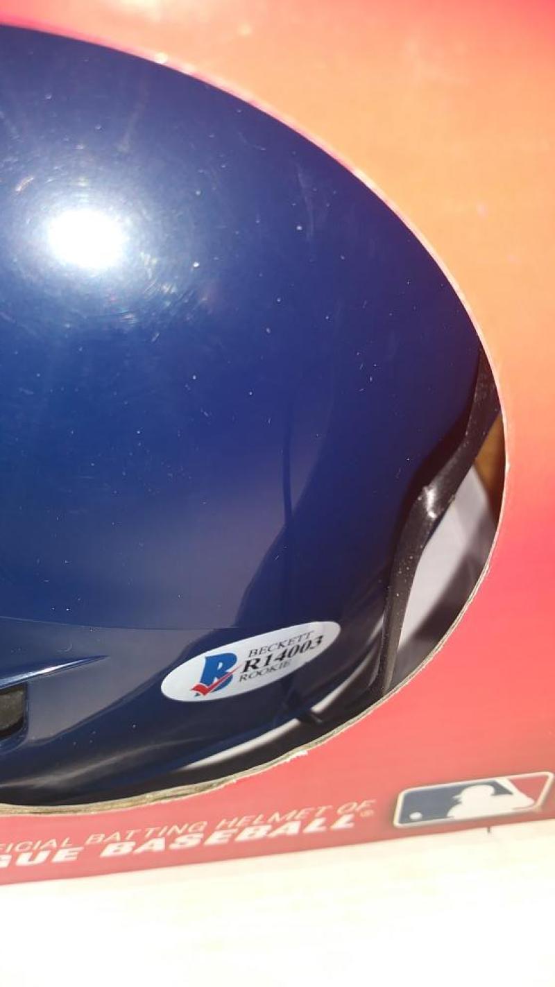LUCIUS FOX TAMPA BAY RAYS SIGNED ROOKIE YEAR RAWLINGS MINI HELMET BECKETT R14003