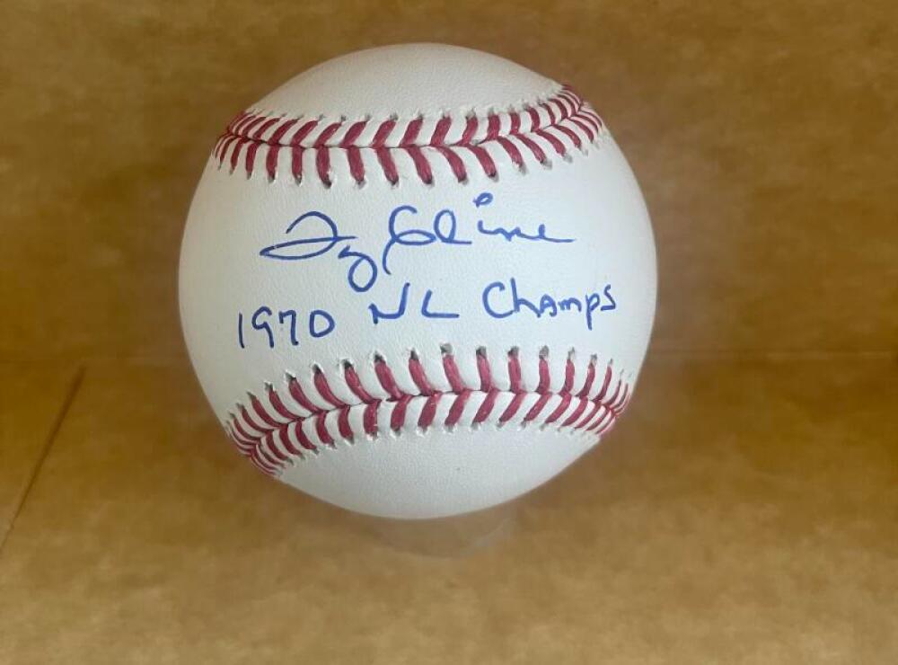 TY CLINE 1970 NL CHAMPS REDS SIGNED AUTO M.L.BASEBALL BECKETT AUTHENTICATED