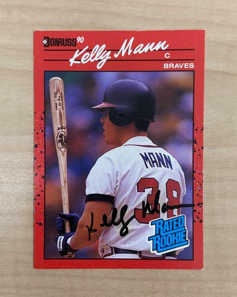 KELLY MANN ATLANTA BRAVES SIGNED AUTOGRAPHED 1990 DONRUSS CARD #46 W/COA