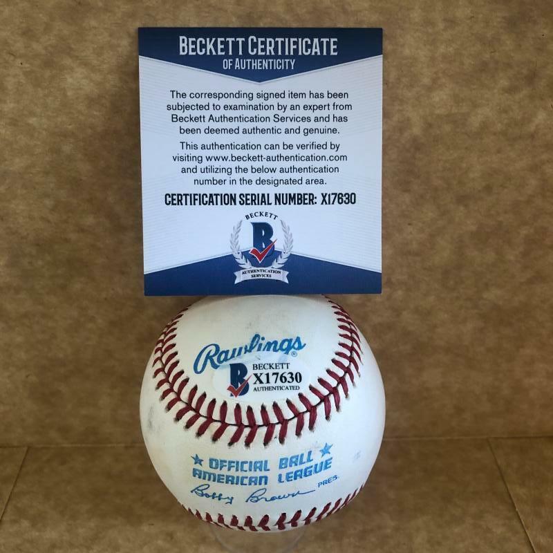 AL BARLICK HOF UMPIRE SIGNED AUTOGRAPHED A.L. BASEBALL BECKETT X17630