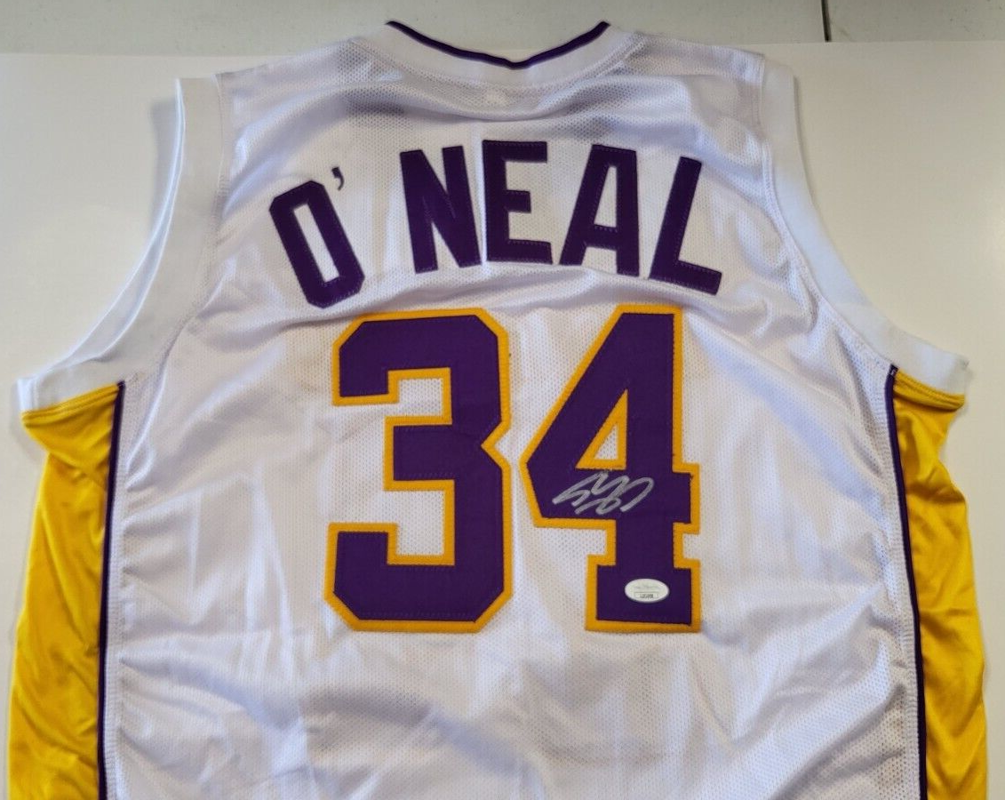 SHAQUILLE O'NEAL LAKERS SIGNED AUTOGRAPHED BASKETBALL CUSTOM JERSEY JSA #LL92498