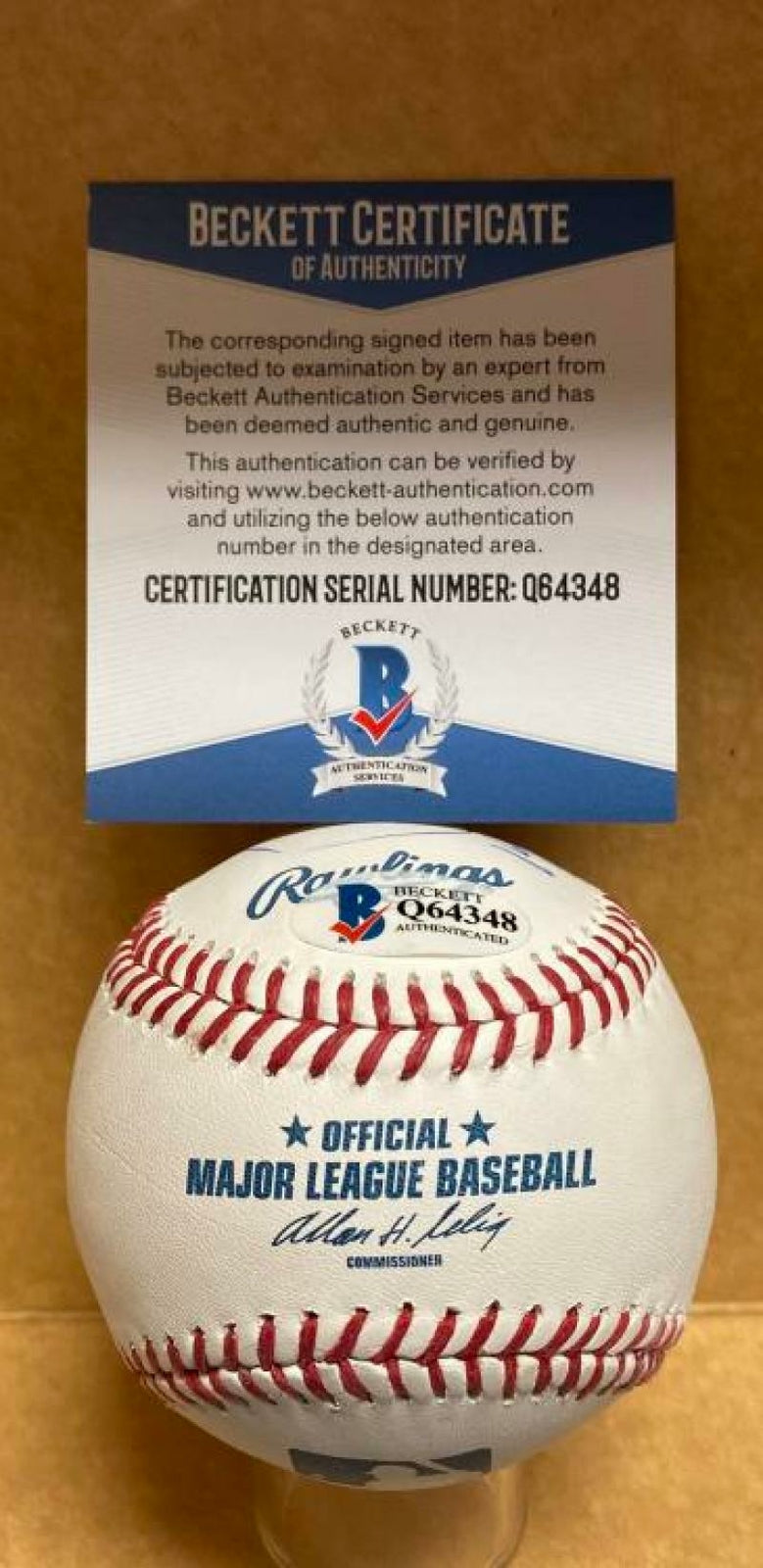 BAKE MCBRIDE 1974 ROY CARDINALS SIGNED AUTOGRAPHED M.L. BASEBALL BECKETT Q64348