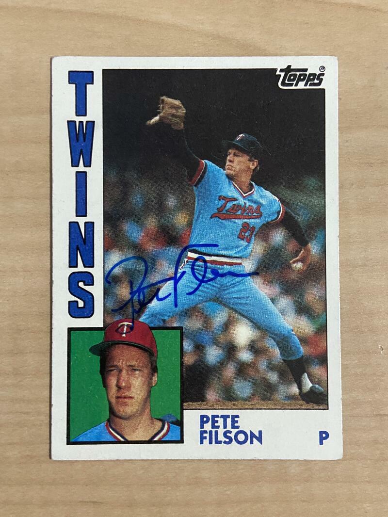 PETE FILSON MINNESOTA TWINS SIGNED AUTOGRAPHED 1984 TOPPS CARD #568 W/COA