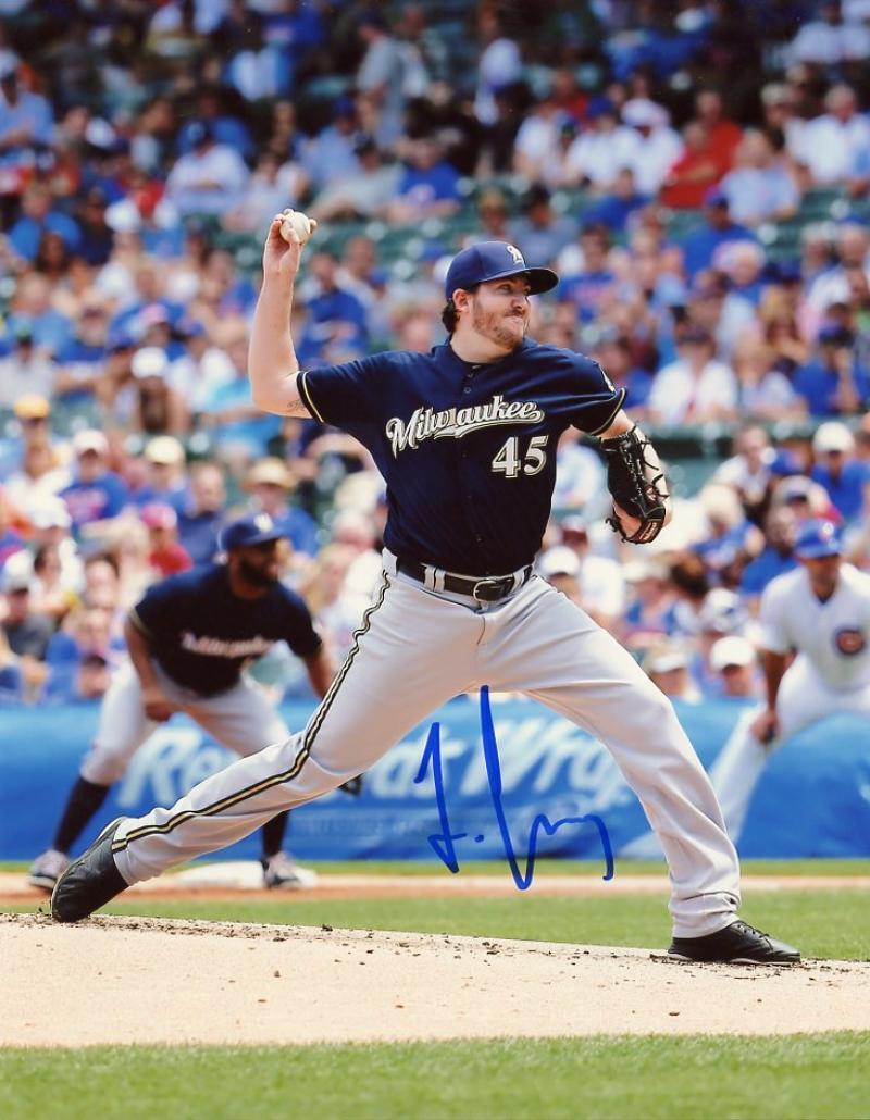 TYLER CRAVY MILWAUKEE BREWERS SIGNED AUTOGRAPHED ACTION 8X10 PHOTO W/COA 