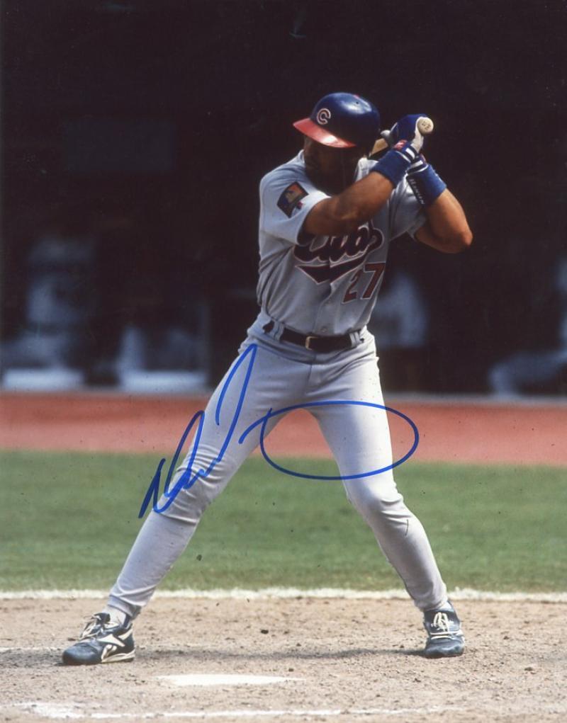 DERRICK MAY ACTION CHICAGO CUBS SIGNED AUTOGRAPHED 8X10 PHOTO W/COA