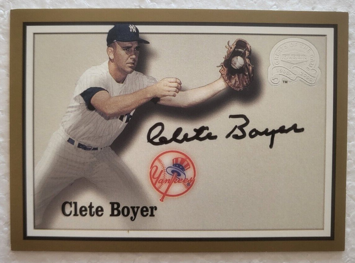 2000 FLEER GREATS OF THE GAME CLETE BOYERE NY YANKEES SIGNED AUTO CARD