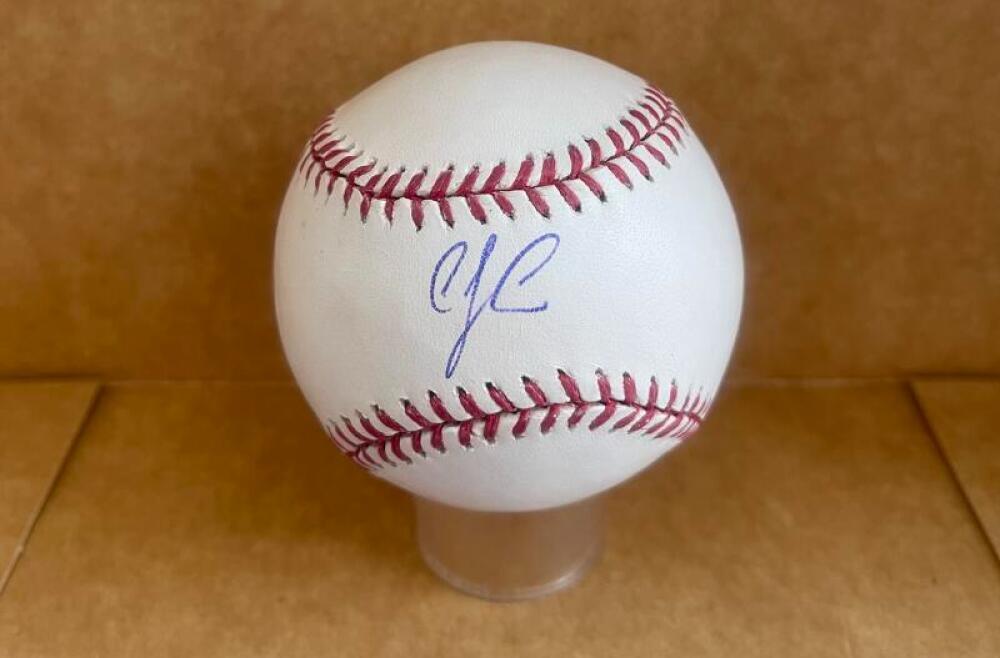 C.J. CRON ANGELS TWINS  SIGNED AUTO M.L. BASEBALL BECKETT AUTH