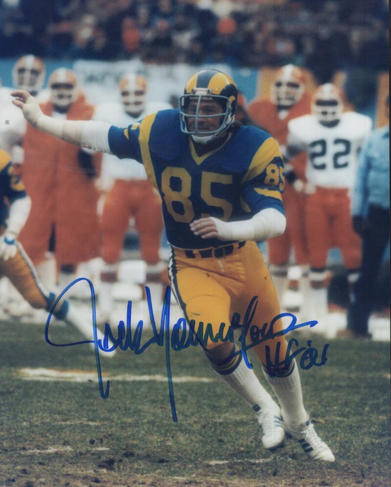 JACK YOUNGBLOOD RAMS HOF 01 AUTOGRAPHED SIGNED 8X10 PHOTO W/COA