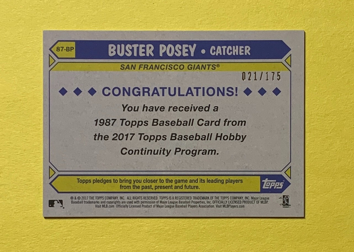 2017 TOPPS CHROME BUSTER POSEY GREEN MOJO REFRACTOR /175 #87-BP GIANTS