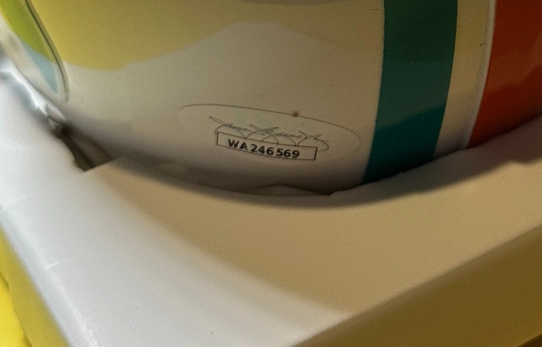 MARK CLAYTON MIAMI DOLPHINS SIGNED AUTOGRAPHED WHITE MINI HELMET JSA