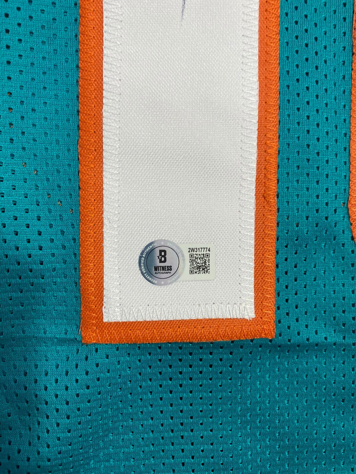TYREEK HILL DOLPHINS SIGNED AUTO TEAL CUSTOM FOOTBALL JERSEY SZ XL BECKETT
