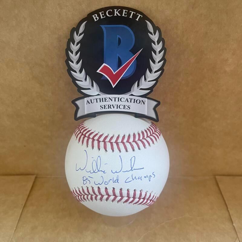 WILLIE WILSON ROYALS 85 WORLD CHAMPS SIGNED AUTO M.L.BASEBALL BAS AUTHENTICATED
