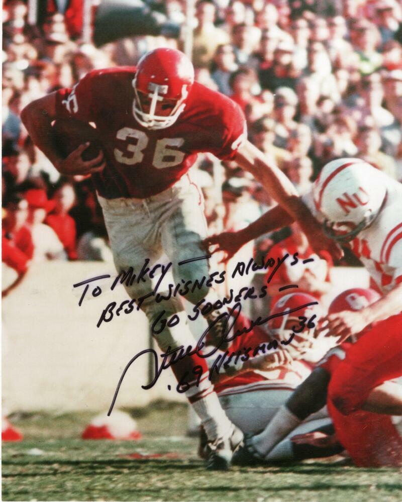 STEVE OWENS OKLAHOMA SOONERS PERSONALIZED SIGNED AUTOGRAPHED 8X10 PHOTO W/ COA