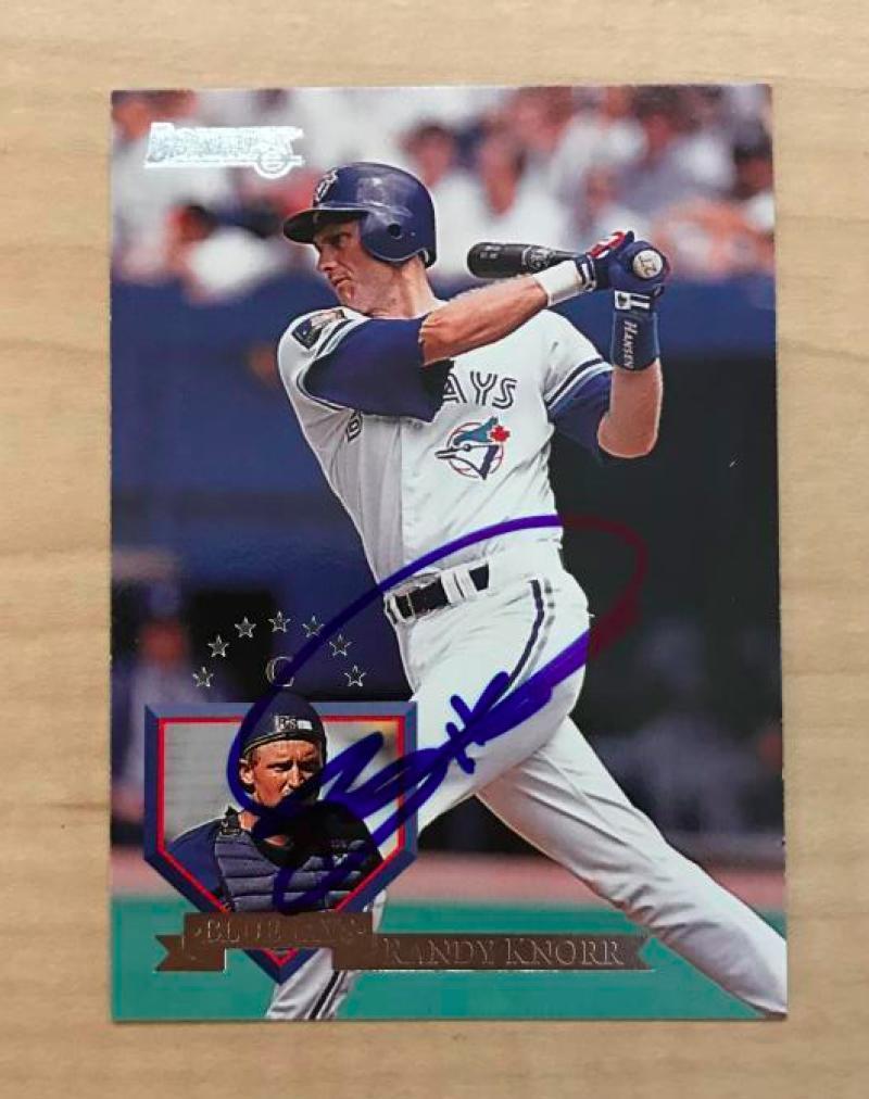 RANDY KNORR TORONTO BLUE JAYS SIGNED AUTOGRAPHED 1995 DONRUSS CARD #183 W/COA 
