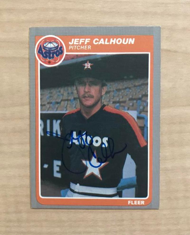 JEFF CALHOUN HOUSTON ASTROS SIGNED AUTOGRAPHED 1985 FLEER UPDATE CARD #18 W/COA