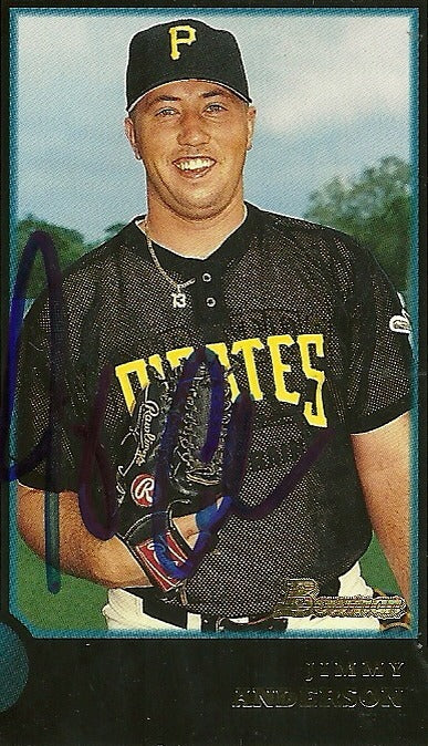 JIMMY ANDERSON PITTSBURGH PIRATES SIGNED AUTOGRAPHED 1998 BOWMAN CARD #369 W/COA