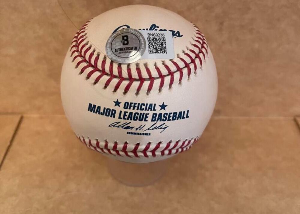 JACK LANG METS WRITER SIGNED AUTOGRAPHED M.L. BASEBALL BECKETT AUTH