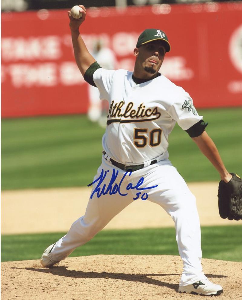 KIKO CALERO OAKLAND A'S #50 SIGNED AUTOGRAPHED 8X10 PHOTO W/COA