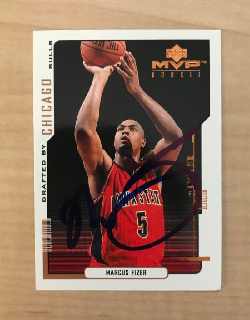 MARCUS FIZER CHICAGO BULLS SIGNED AUTOGRAPHED 2000 UPPER DECK CARD #192 W/COA