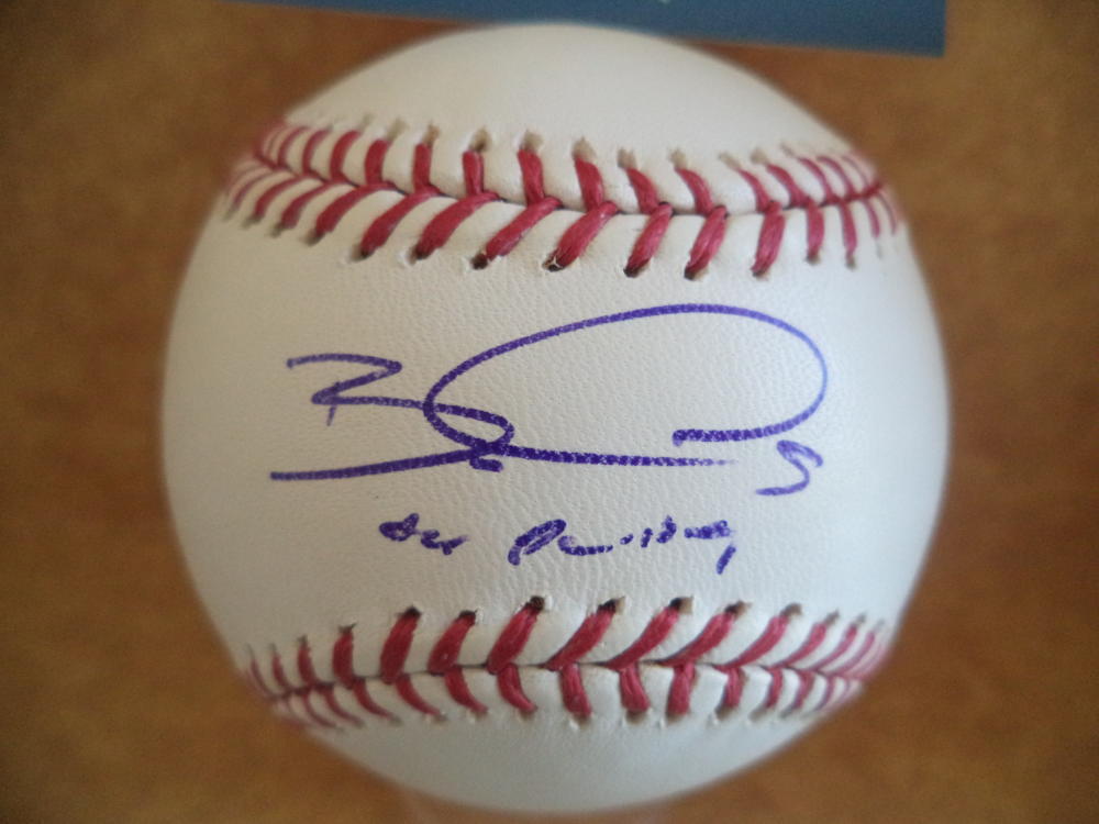 BOBBY CROSBY A'S 04 AL ROY SIGNED AUTOGRAPHED M.L. BASEBALL BECKETT D27448