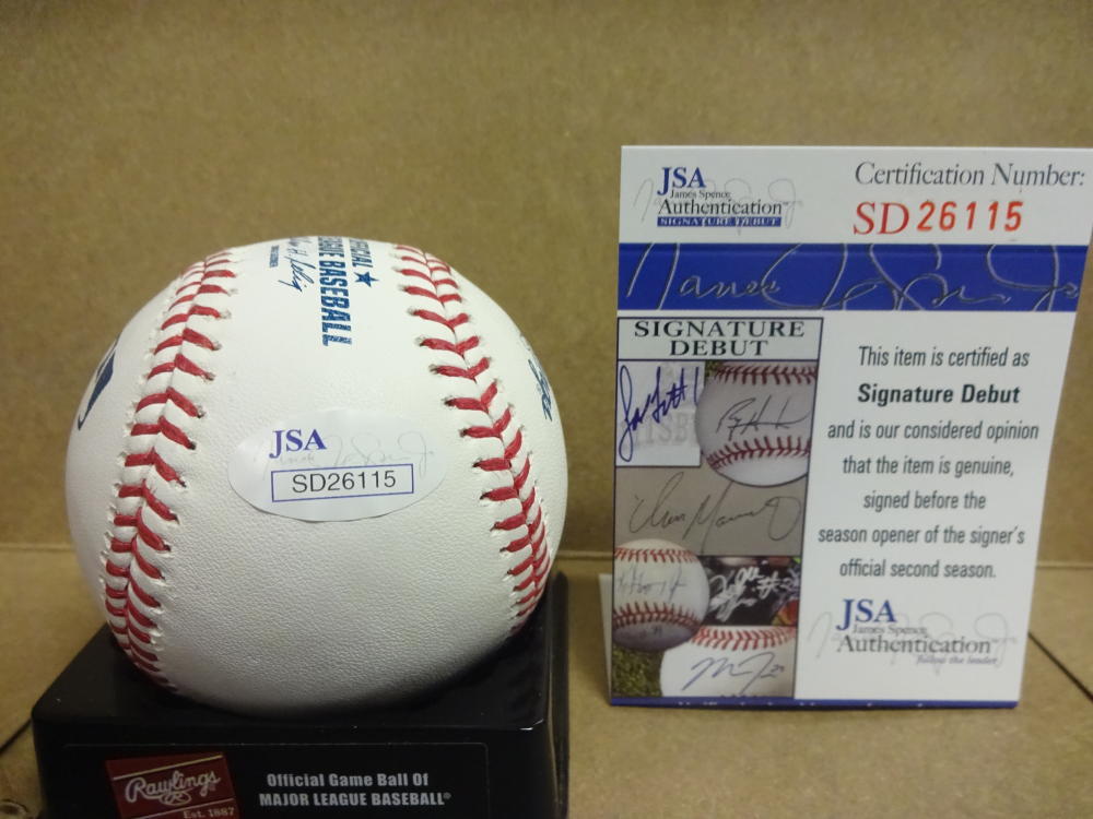 JEREMY HAZELBAKER ST. LOUIS CARDINALS SIGNED M.L. BASEBALL JSA SD26115