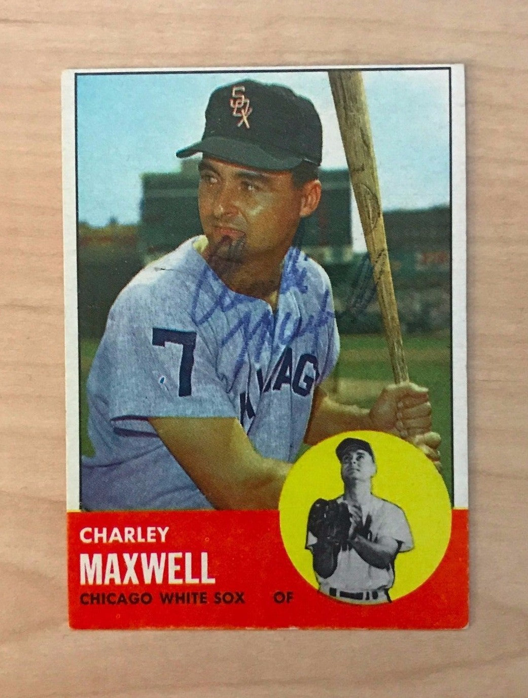 CHARLEY MAXWELL CHICAGO WHITE SOX SIGNED AUTOGRAPHED 1963 TOPPS #86 W/COA