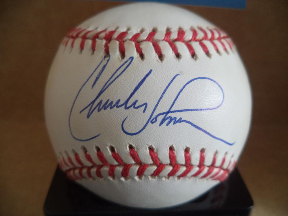 CHARLES JOHNSON MARLINS/WHITE SOX/DODGERS SIGNED A.L. BASEBALL BECKETT D27670