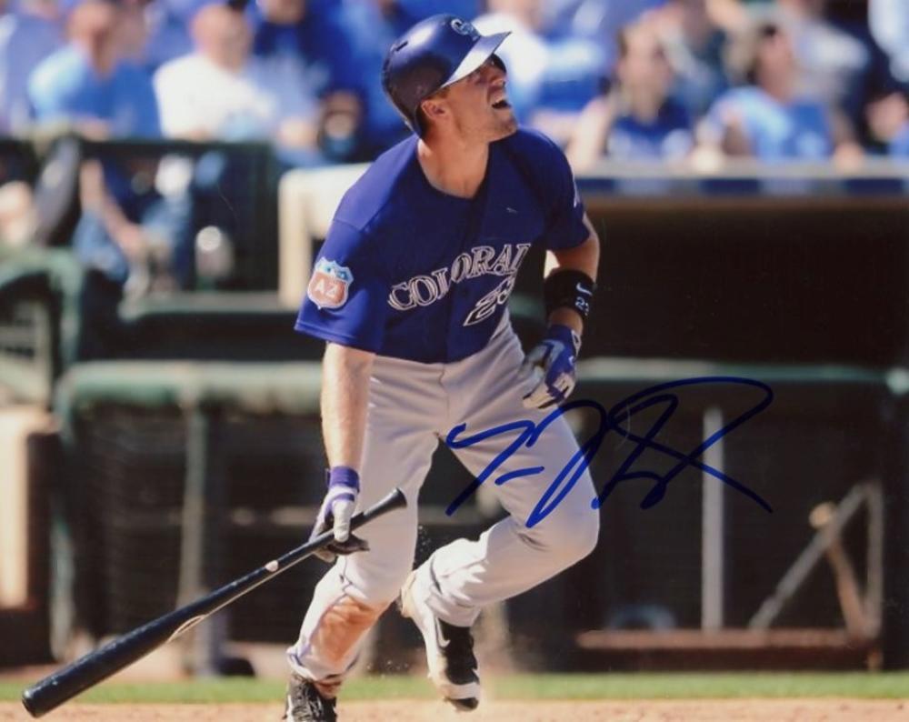 TOM MURPHY COLORADO ROCKIES SIGNED AUTOGRAPHED ACTION 8X10 PHOTO W/COA
