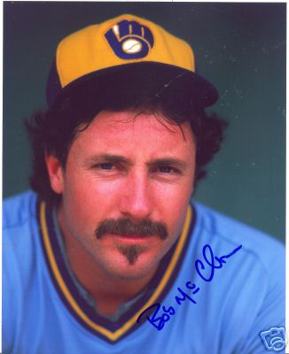 BOB MCCLURE MILWAUKEE BREWERS SIGNED 8X10 PHOTO W/COA