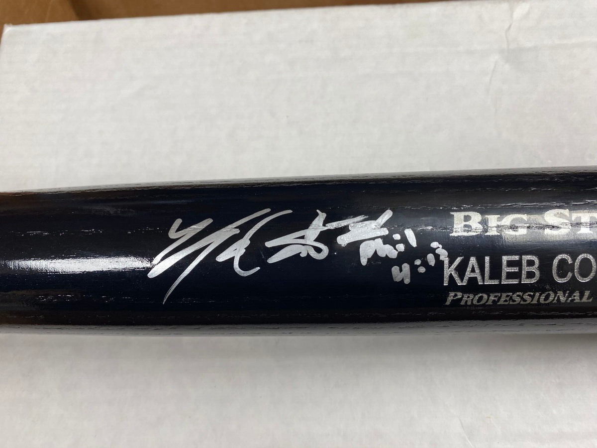 KALEB COWART ANGELS SIGNED AUTOGRAPHED AUTO BLACK RAWLINGS ENGRAVED BAT W/COA *