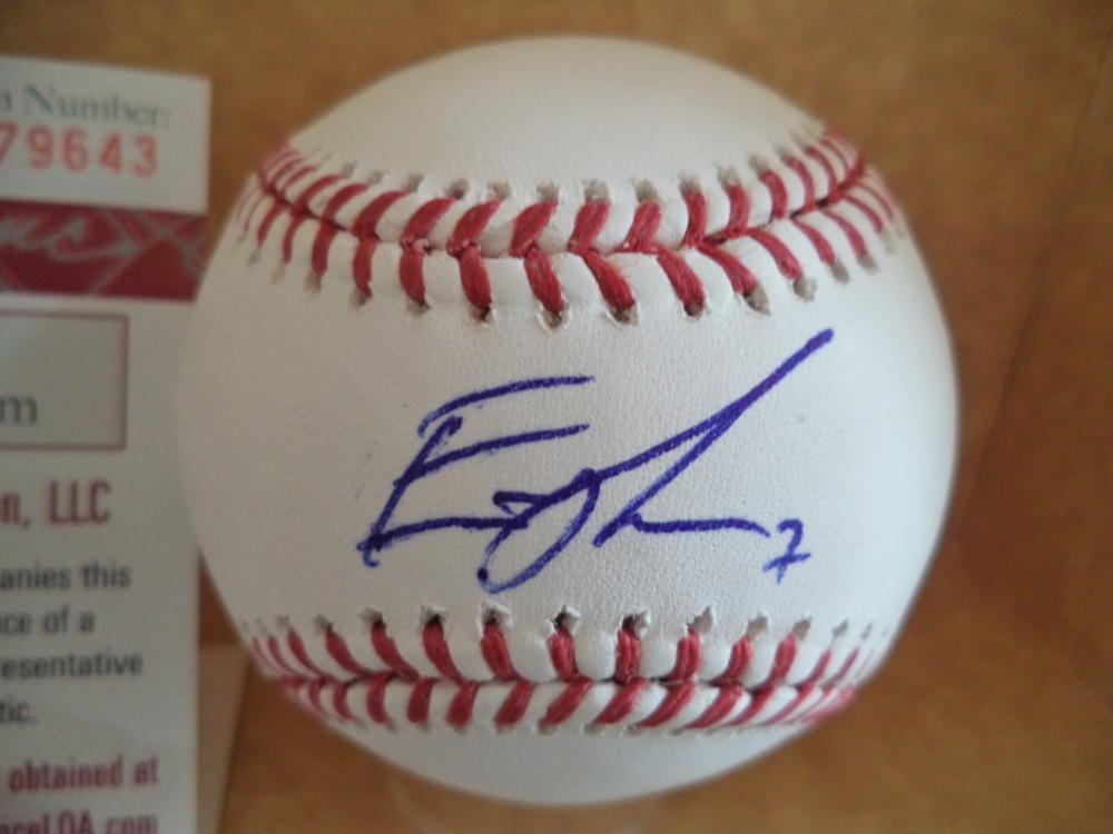 ERIC THAMES MILWAUKEE BREWERS SIGNED AUTOGRAPHED M.L. BASEBALL JSA WP579643