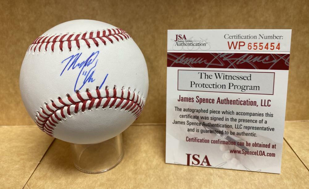 MICHAEL CHAVIS BOSTON RED SOX SIGNED AUTOGRAPHED M.L. BASEBALL JSA WP655454