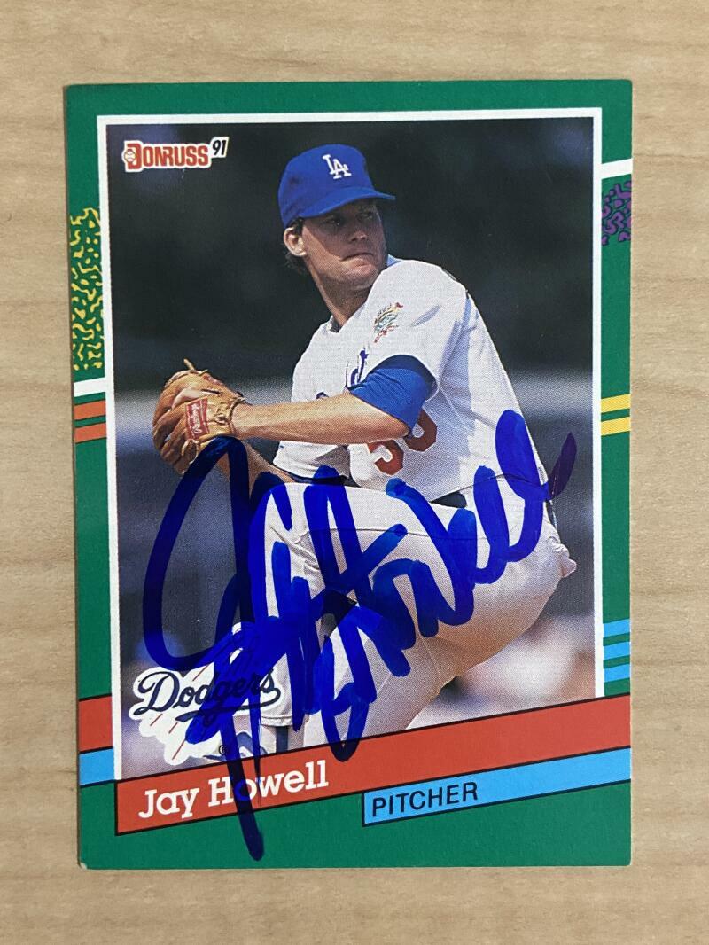 JAY HOWELL LOS ANGELES DODGERS SIGNED 1991 DONRUSS SERIES 2 CARD # 486 W/COA