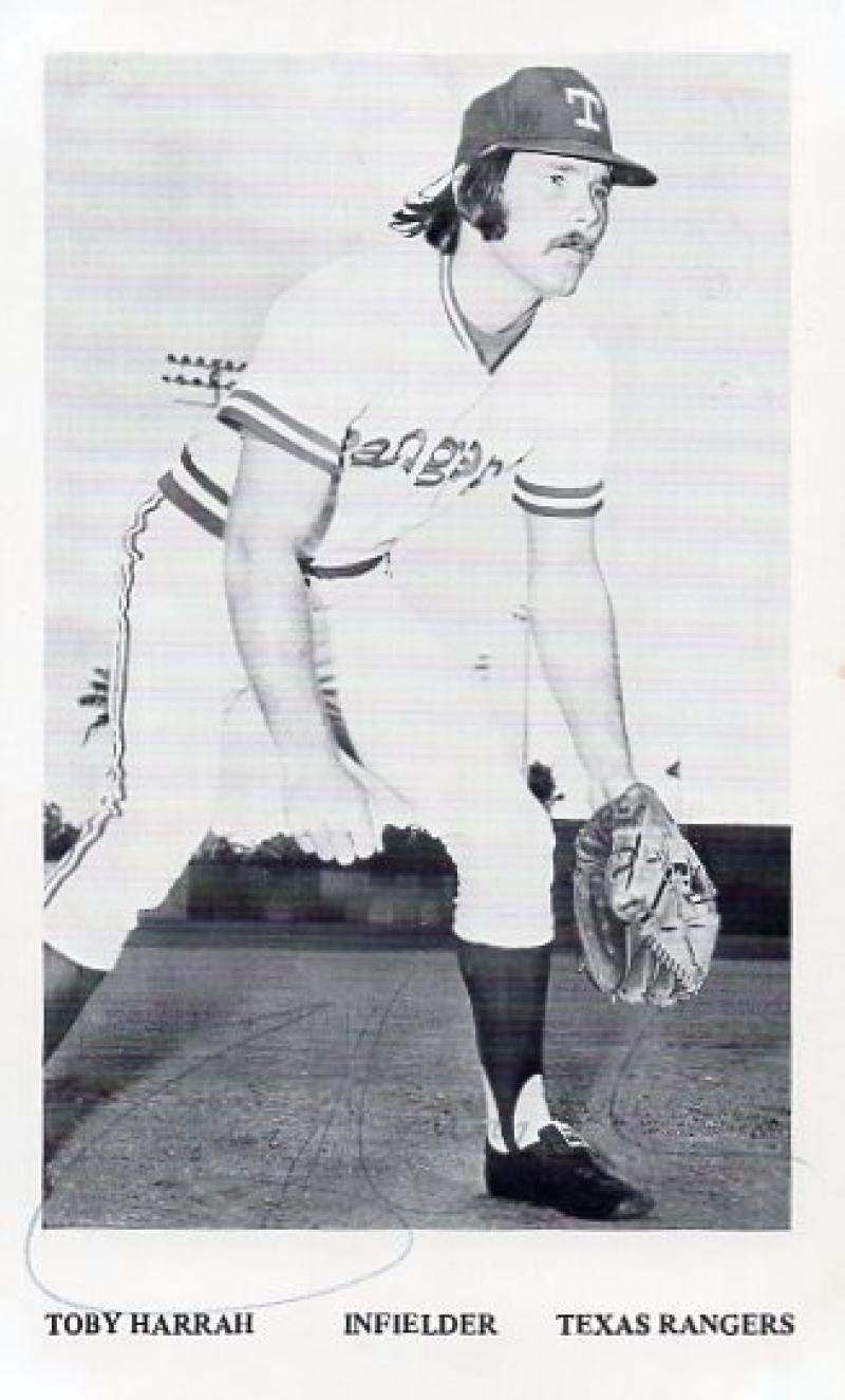 TOBY HARRAH  TEXAS RANGERS SIGNED ORIGINAL 3X5 POST CARD W/ COA