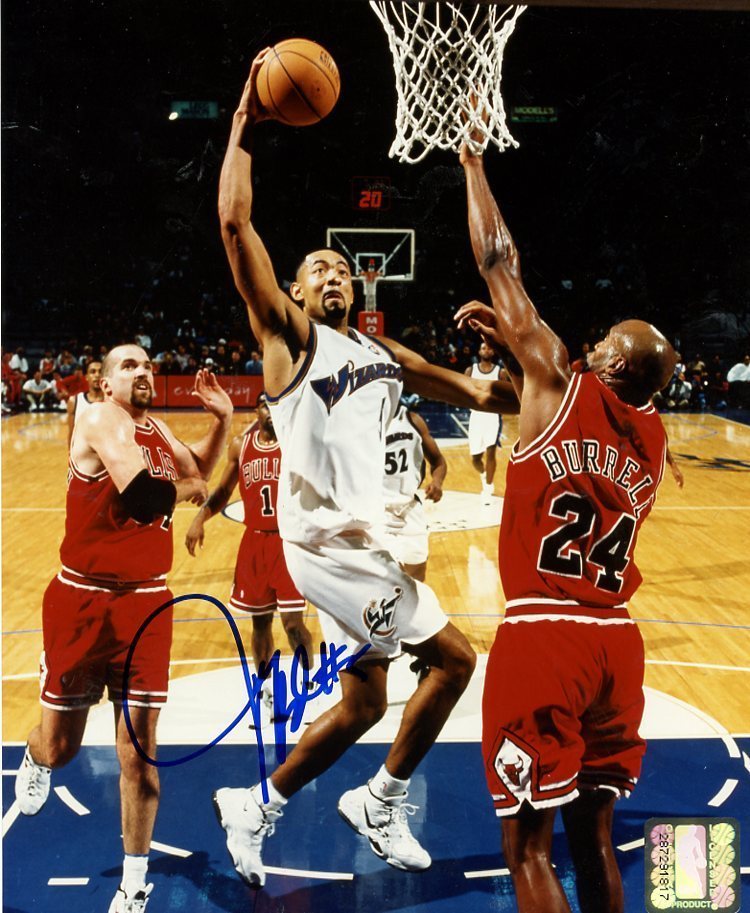JUWAN HOWARD ACTION WASHINGTON WIZARDS SIGNED AUTOGRAPHED 8X10 PHOTO W/COA